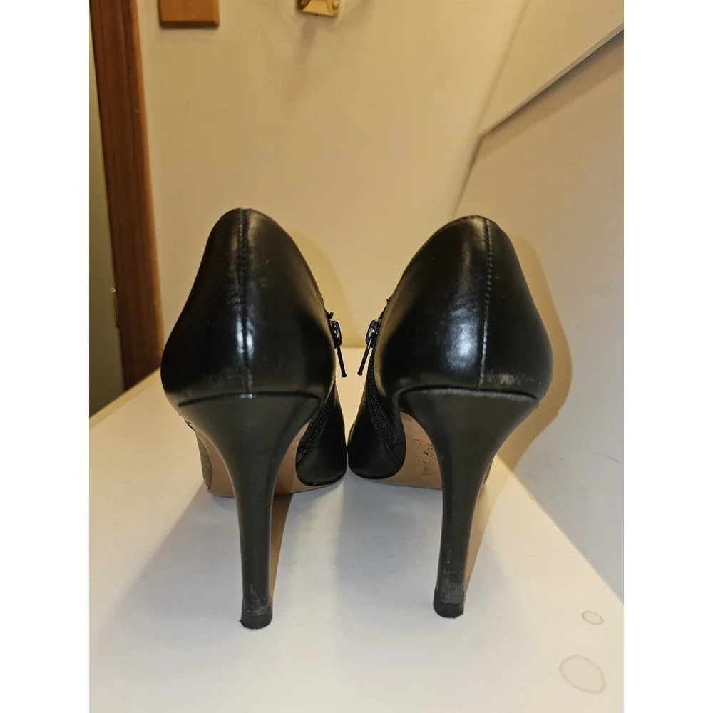 Coach Womens Seneca Glazed Q5501‎ Black Leather Zip Ankle Booties Size 7